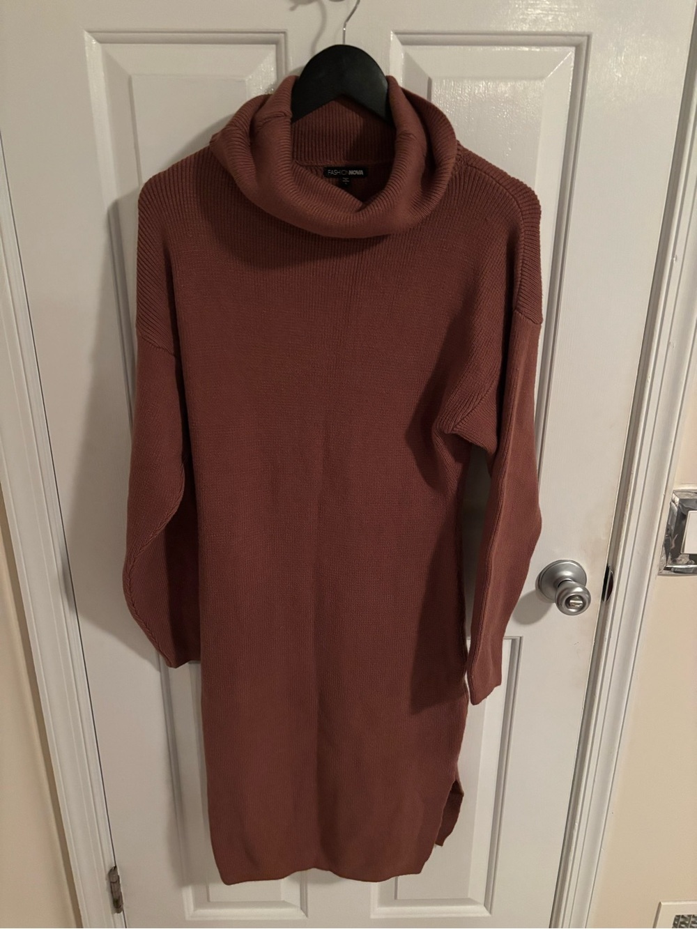 Make offer! Fashion Nova Brown Turtleneck Midi Sweater Dress NO belt Large
